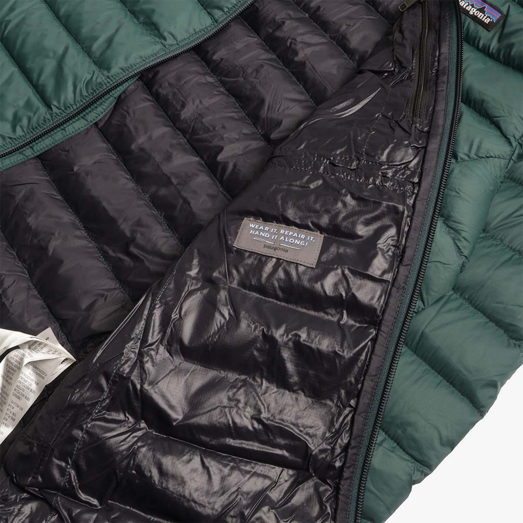 Patagonia Down Sweater Hoodie, Cascade Green, Detail Shot 4