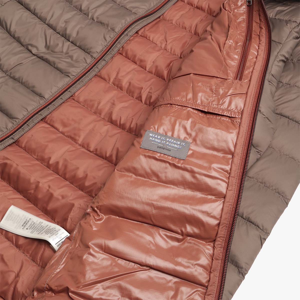 main Patagonia Down Sweater Jacket, Marlow Brown, Detail Shot 4