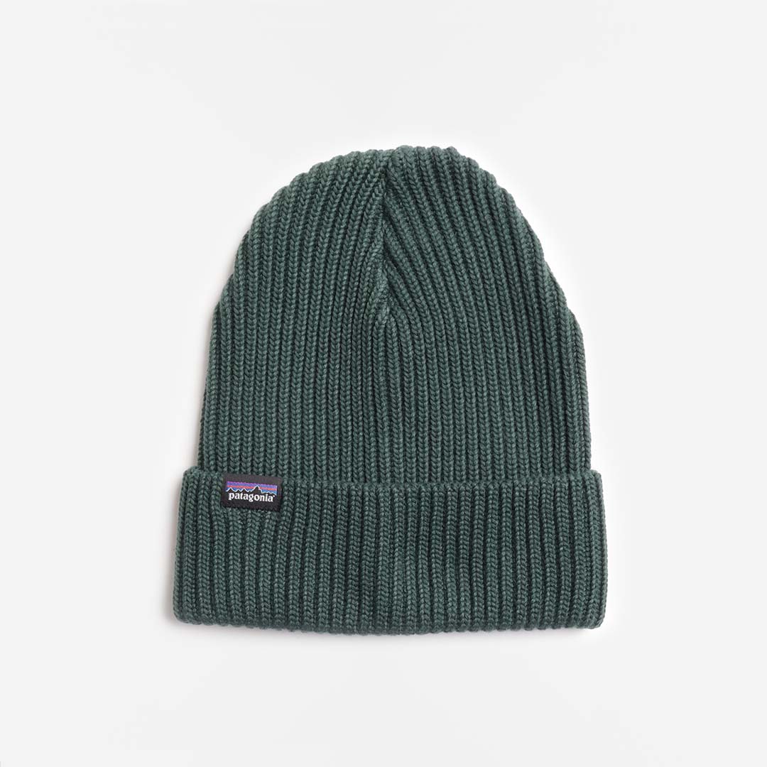 Patagonia Fishermans Rolled Beanie, Cascade Green, Detail Shot 1