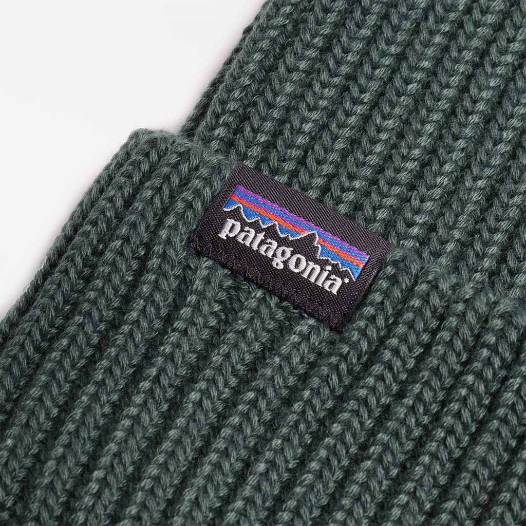 Patagonia Fishermans Rolled Beanie, Cascade Green, Detail Shot 3