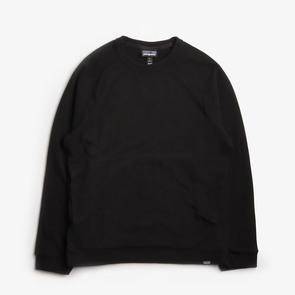Patagonia Micro D Fleece Crewneck Sweatshirt, Black, Detail Shot 1