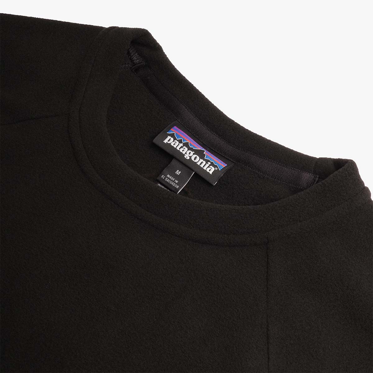 Patagonia Micro D Fleece Crewneck Sweatshirt, Black, Detail Shot 3