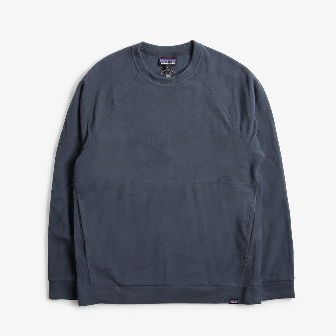 Patagonia Micro D Fleece Crewneck Sweatshirt, Smolder Blue, Detail Shot 1