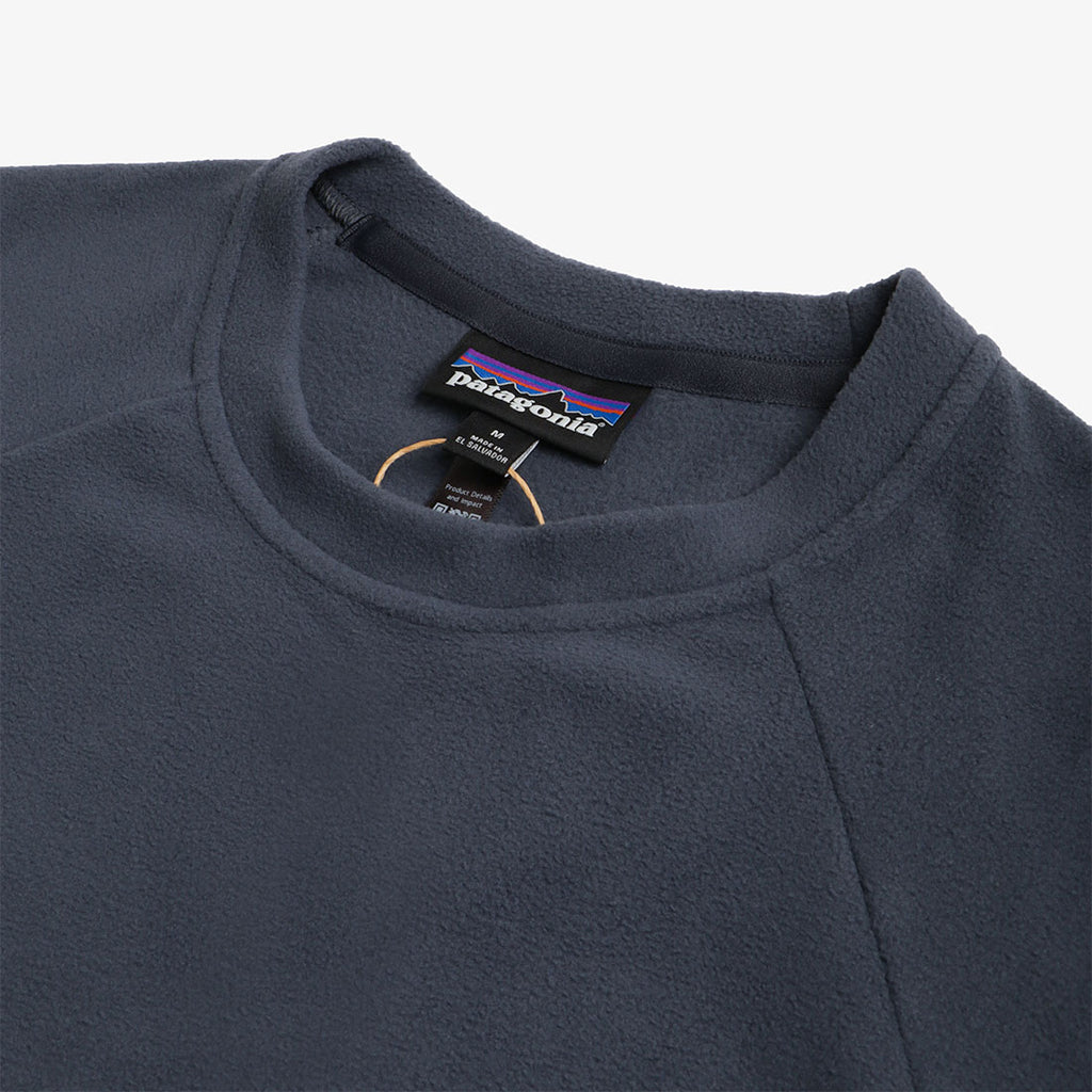 Patagonia Micro D Fleece Crewneck Sweatshirt, Smolder Blue, Detail Shot 2