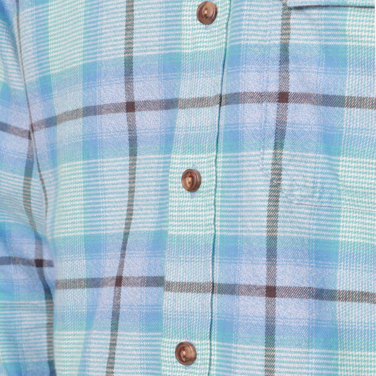 Patagonia Organic Cotton Lightweight Fjord Flannel Shirt, Ocean: Subtidal Blue, Detail Shot 3