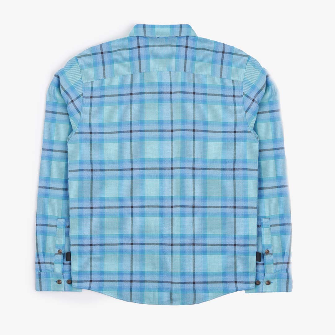 Patagonia Organic Cotton Lightweight Fjord Flannel Shirt, Ocean: Subtidal Blue, Detail Shot 7