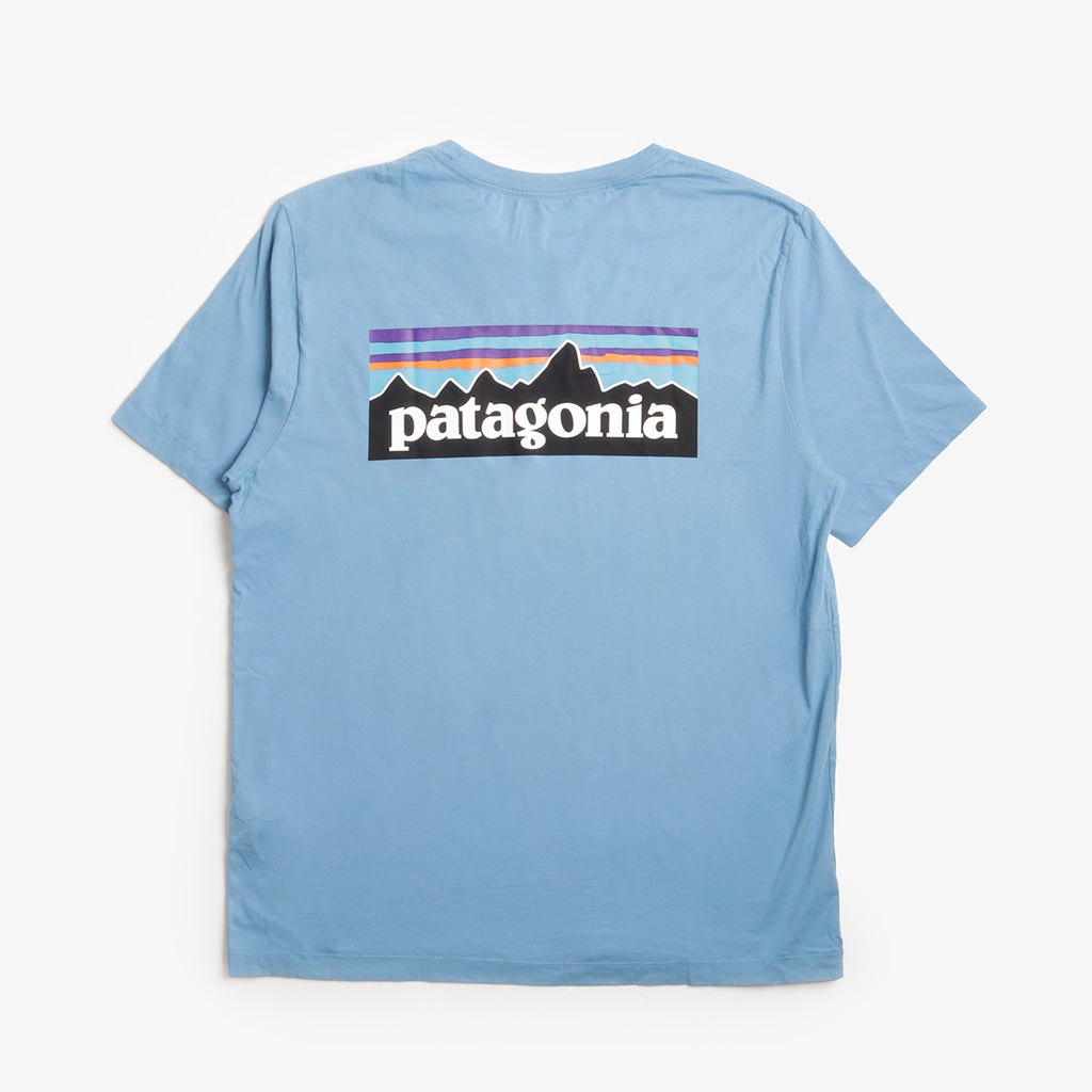Patagonia P-6 Logo T-Shirt, Shore Blue, Detail Shot 2