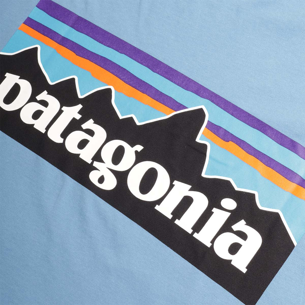 Patagonia P-6 Logo T-Shirt, Shore Blue, Detail Shot 5
