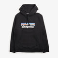 Patagonia P-6 Logo Uprisal Hoodie in Black, front view
