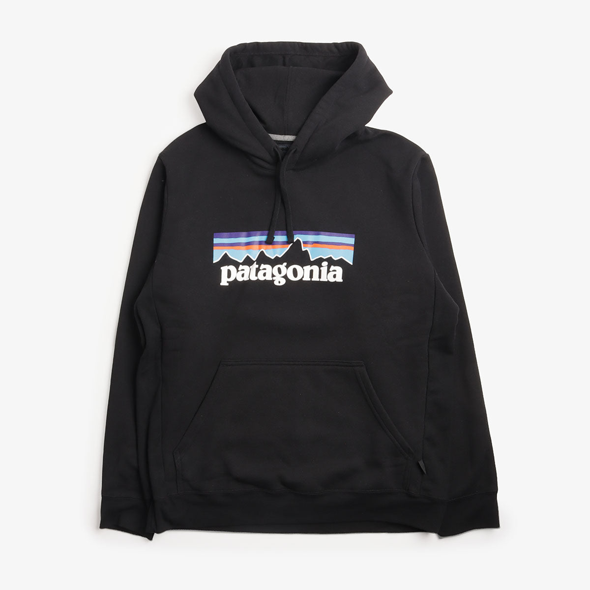 Patagonia P-6 Logo Uprisal Hoodie in Black, front view