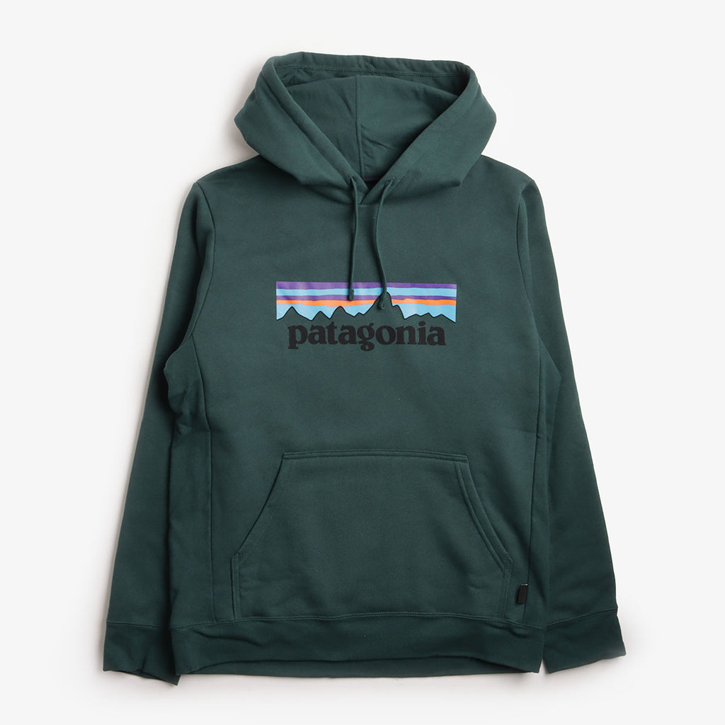 Patagonia P-6 Logo Uprisal Hoodie, Cascade Green, Detail Shot 1