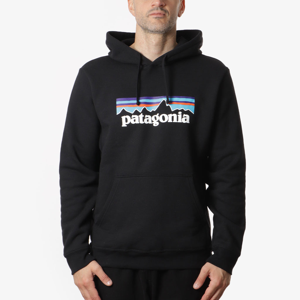 Patagonia P-6 Logo Uprisal Hoodie, Black, Detail Shot 1