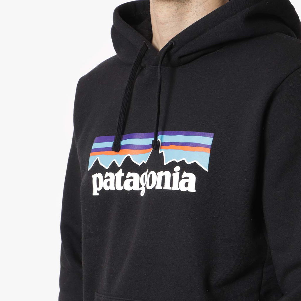 Patagonia P-6 Logo Uprisal Hoodie, Black, Detail Shot 2