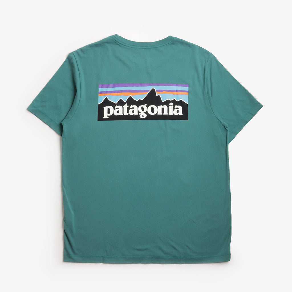 Patagonia P-6 Logo T-Shirt, Gem Green, Detail Shot 2