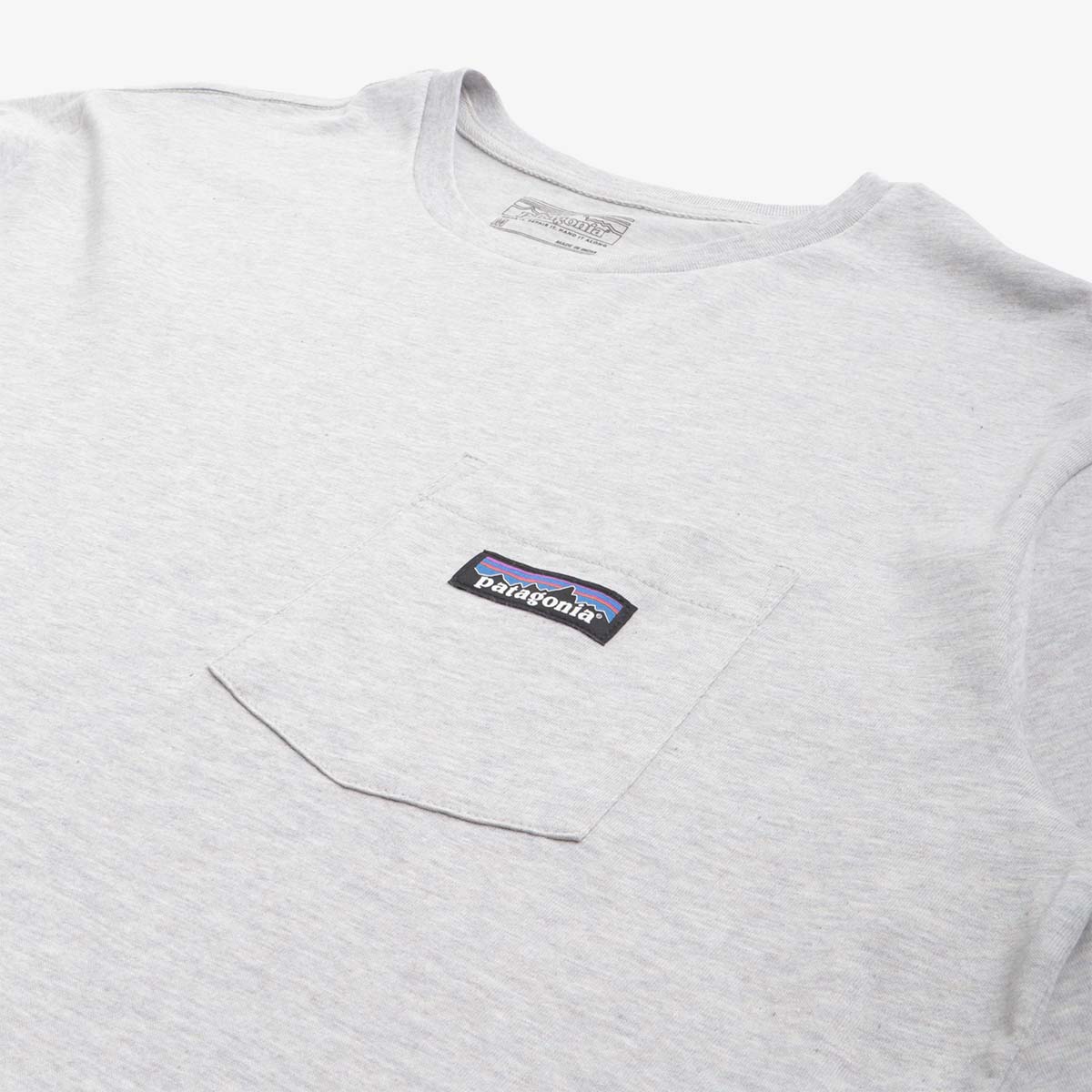 Patagonia Regenerative Organic Certified Cotton Pocket T-Shirt, Tailored Grey, Detail Shot 2