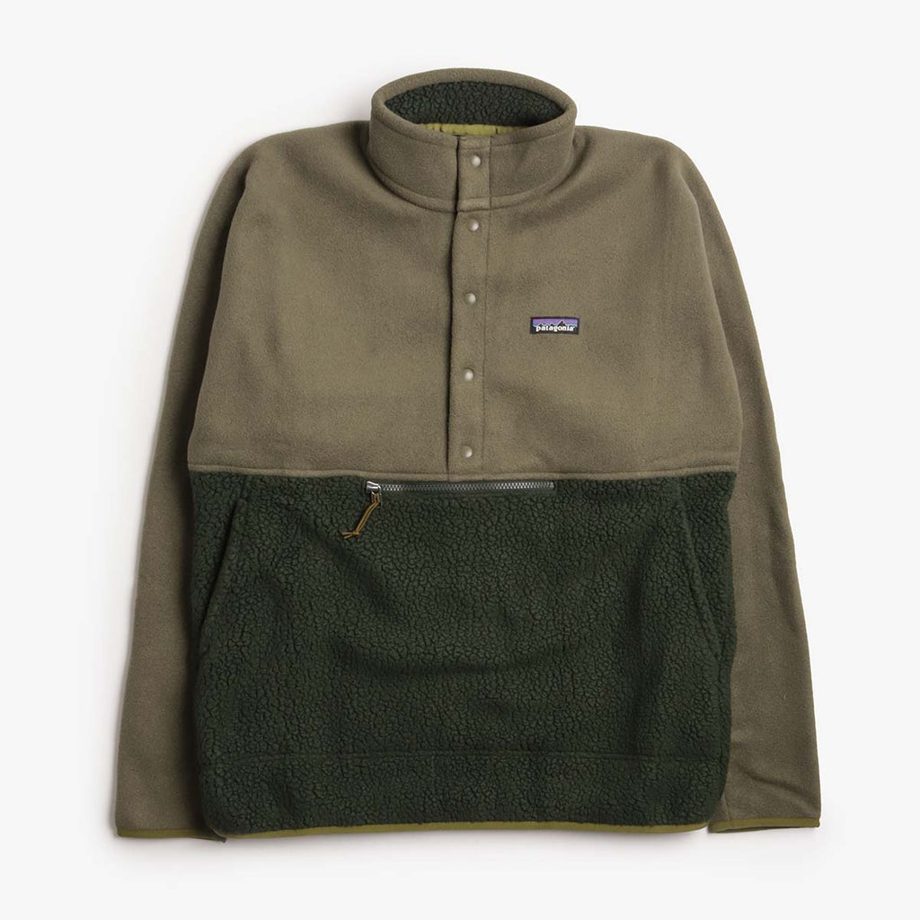 Patagonia Retro Pile 1 2 Snap Pullover, Old Growth Green, Detail Shot 1