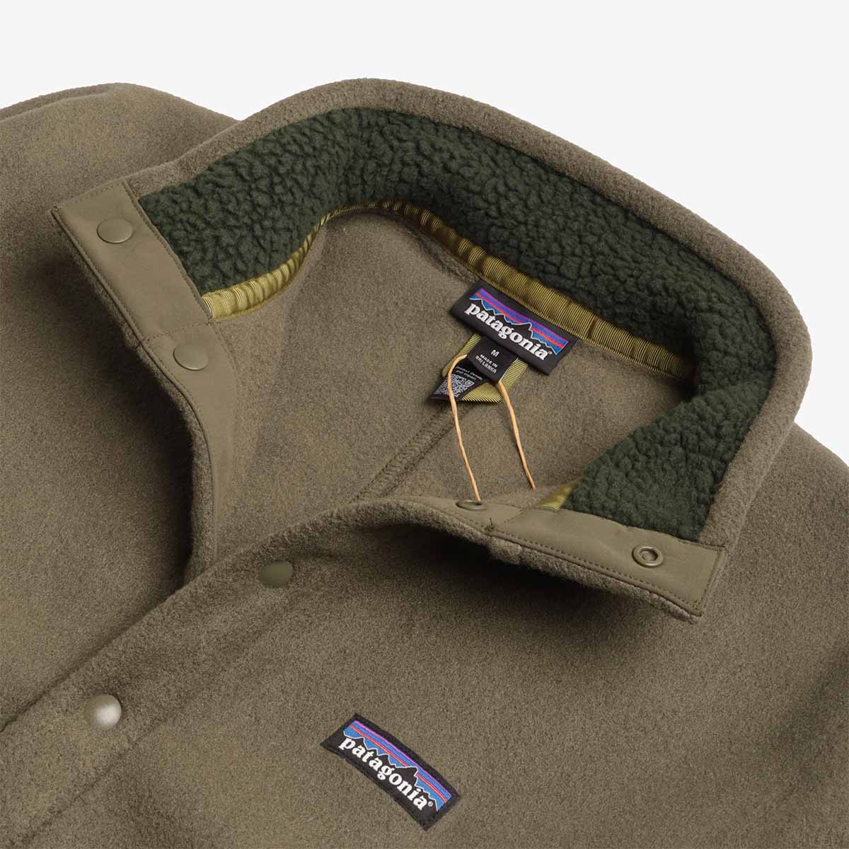 Patagonia Retro Pile 1 2 Snap Pullover, Old Growth Green, Detail Shot 5