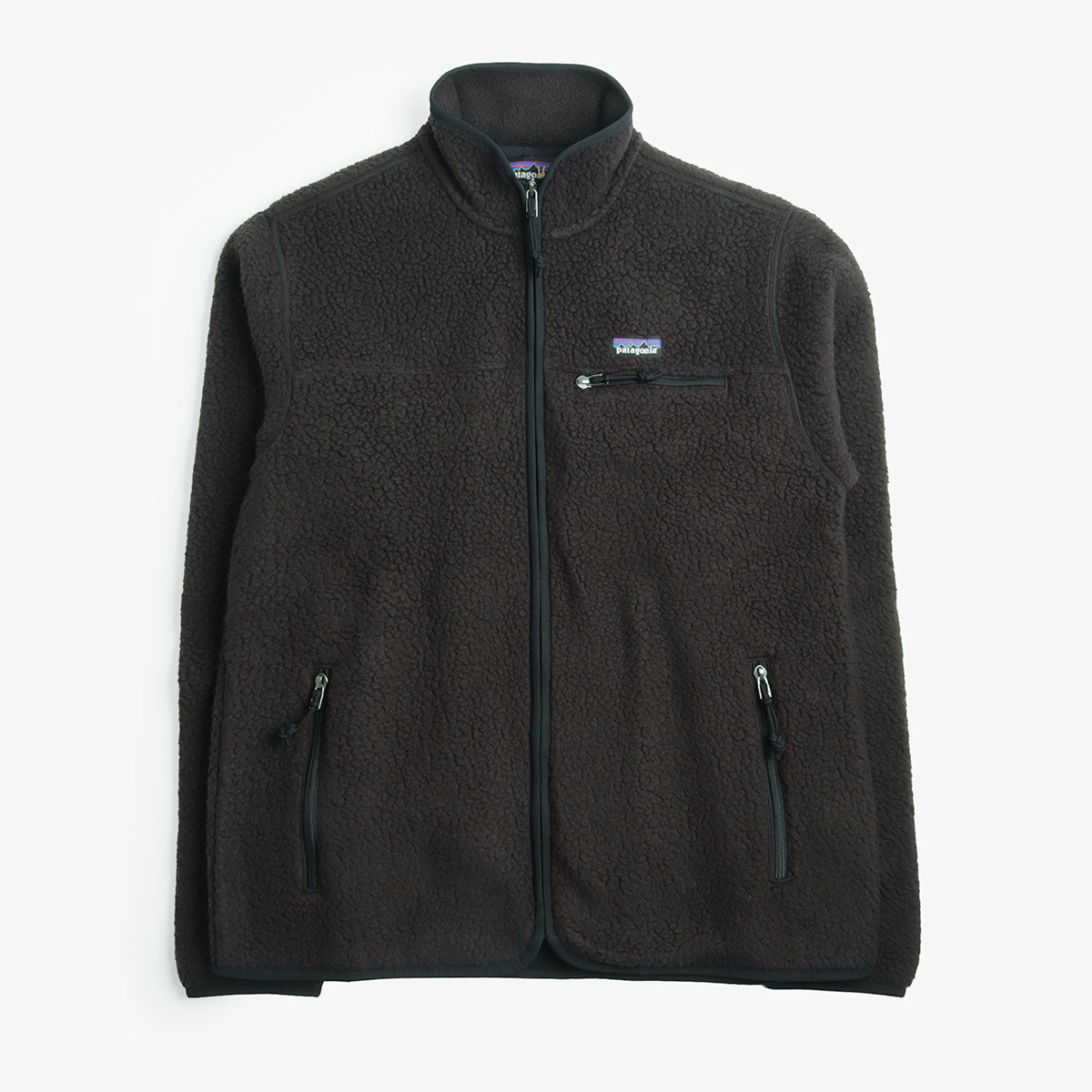 Patagonia Retro Pile Jacket in Black, front view