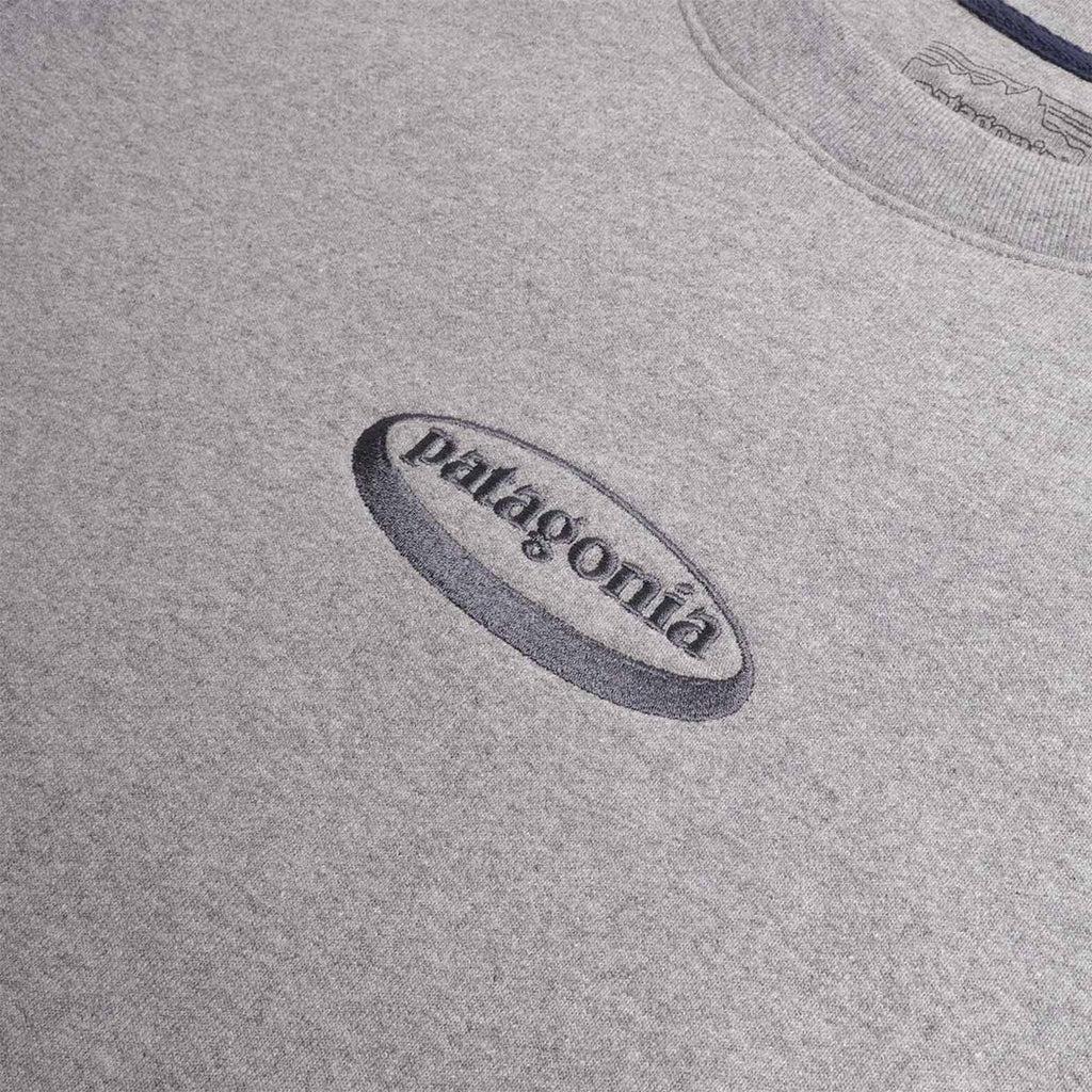 Patagonia '95 Logo Uprisal Crew Sweatshirt, Gravel Heather, Detail Shot 3