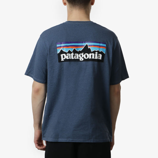 Patagonia P-6 Logo Responsibili-Tee T-Shirt, Utility Blue, Detail Shot 1