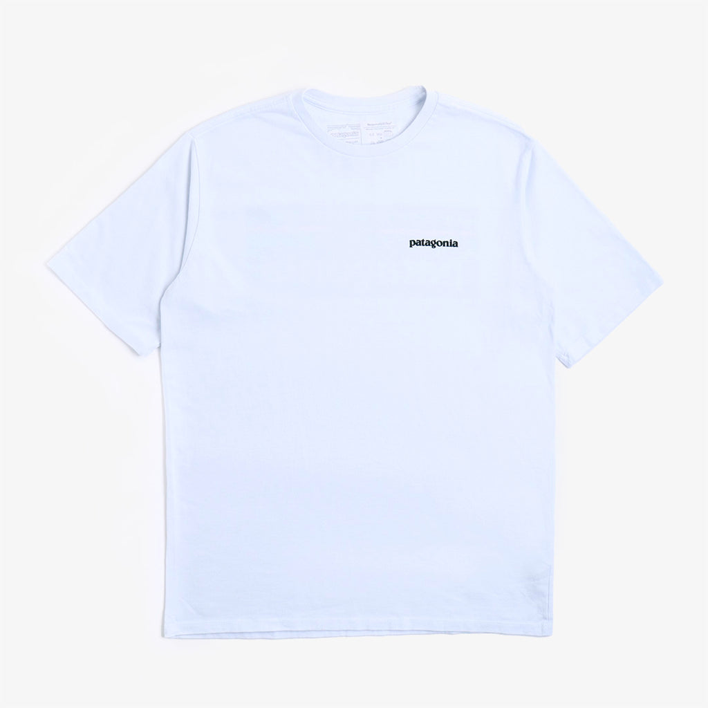 Patagonia P-6 Logo Responsibili-Tee T-Shirt, White Blue, Detail Shot 2