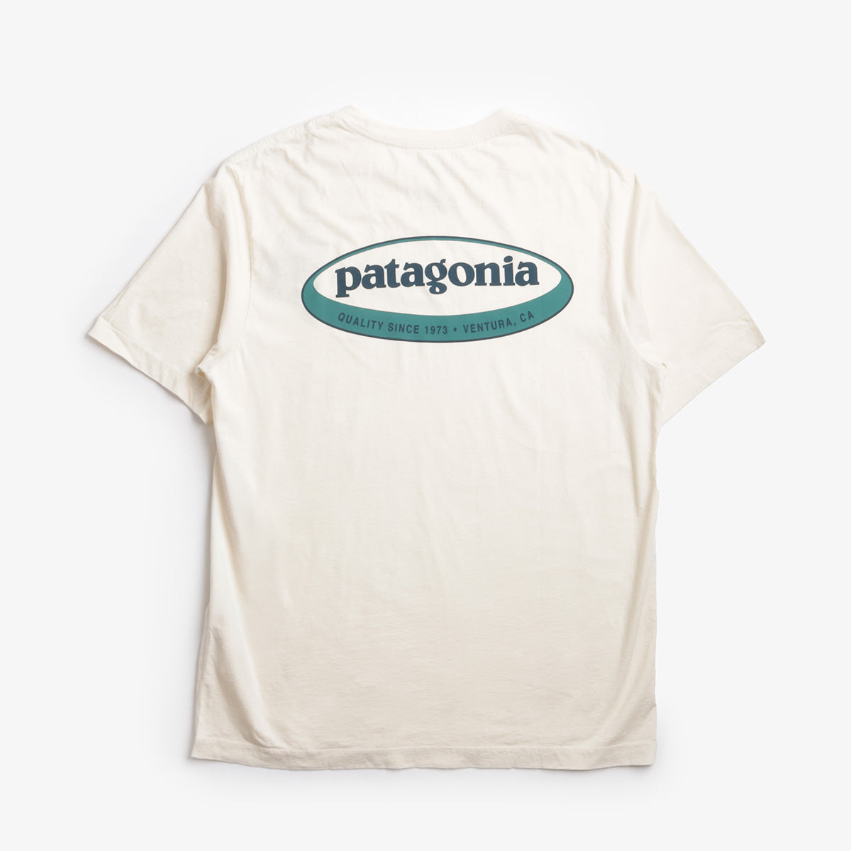 main Patagonia '95 Oval Logo T-Shirt, Undyed Natural, Detail Shot 2
