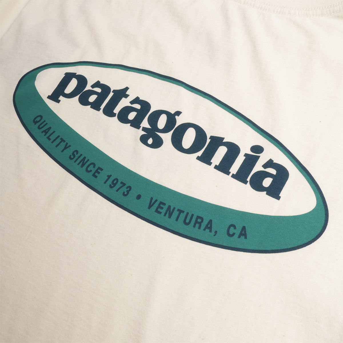 main Patagonia '95 Oval Logo T-Shirt, Undyed Natural, Detail Shot 4