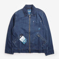 Pexwear Mechanics Jacket in Mid Blue Denim — front view on white background, Urban Industry