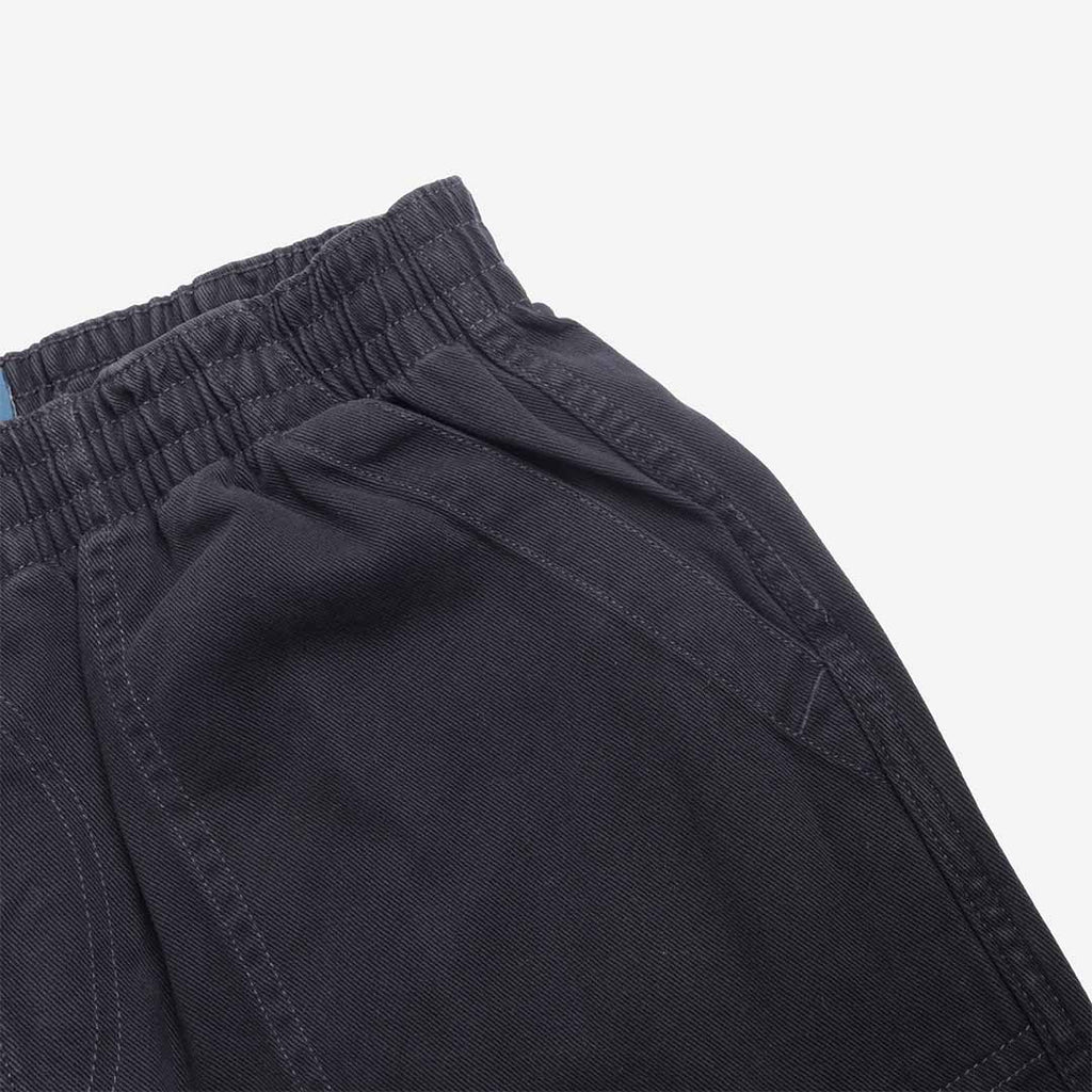 Pexwear Chefs Trousers in Deep Navy Twill — front pocket and elasticated drawstring waist detail
