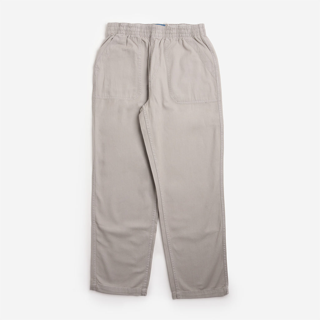 Pexwear Chefs Trousers in Light Grey Twill — front view on white background, Urban Industry