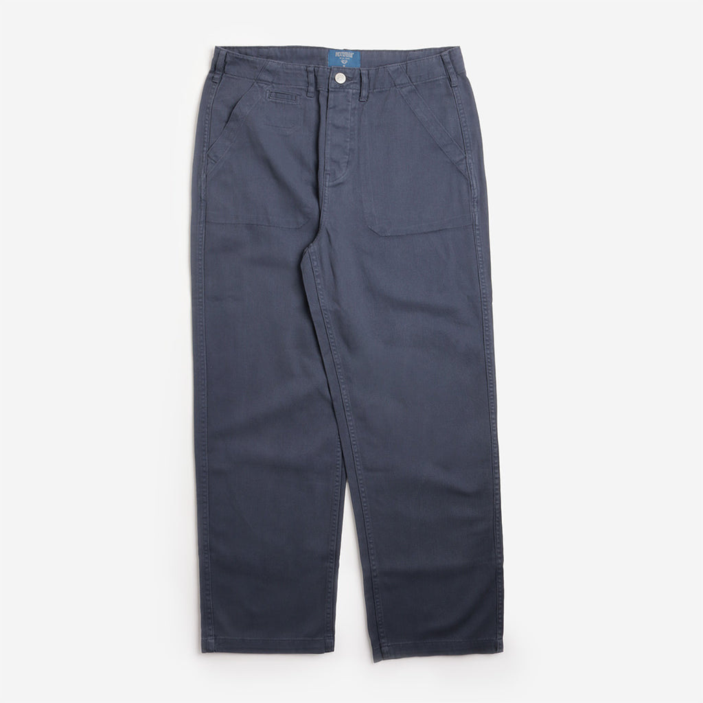 Pexwear Stewards Trousers in Blue Twill — front view on white background, Urban Industry