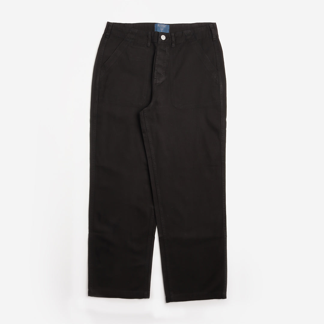 Pexwear Stewards Trousers in Black Twill — front view on white background, Urban Industry