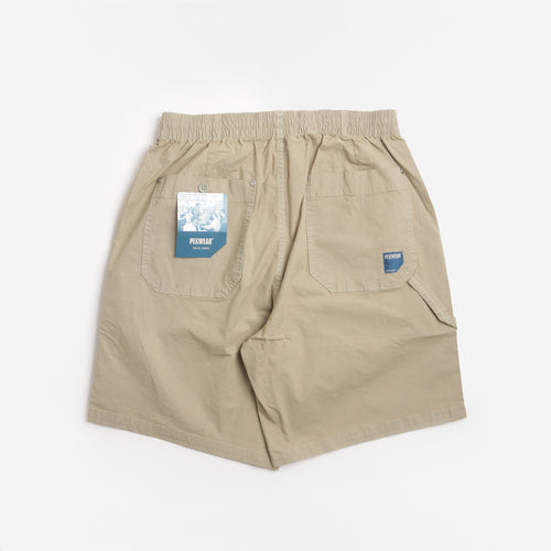 Pexwear Tradesman Shorts in Faun Green Ripstop — back view showing rear pockets and seat construction