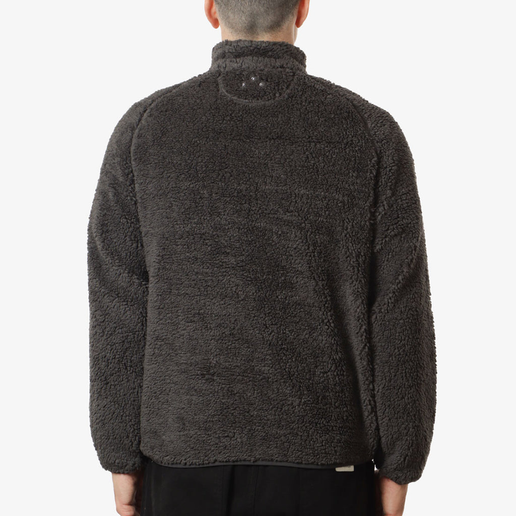 Pop Trading Company Arch Half Zip Fleece Sweat, Charcoal, Detail Shot 4