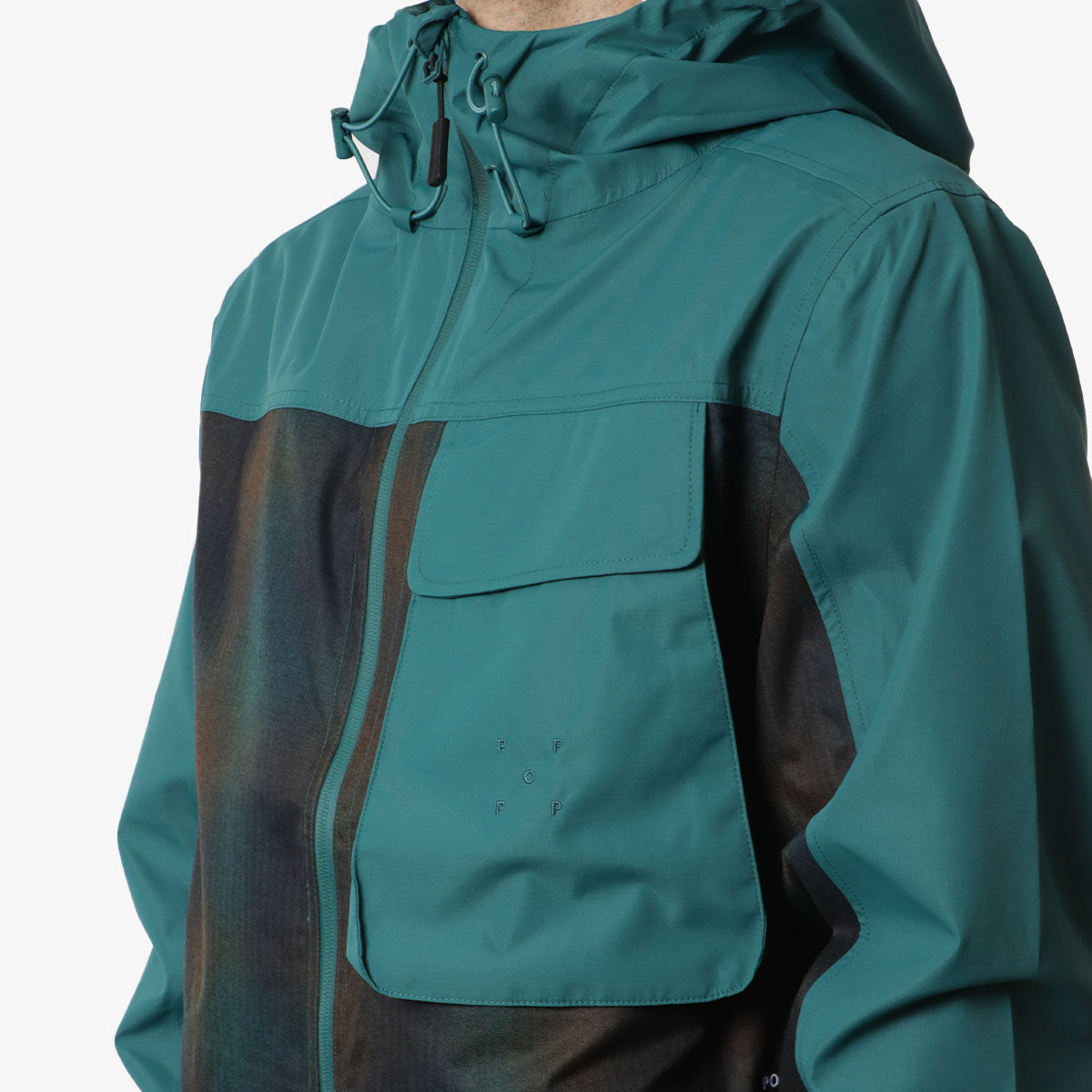 Pop Trading Company Big Pocket Hooded Jacket, Bayberry, Detail Shot 2