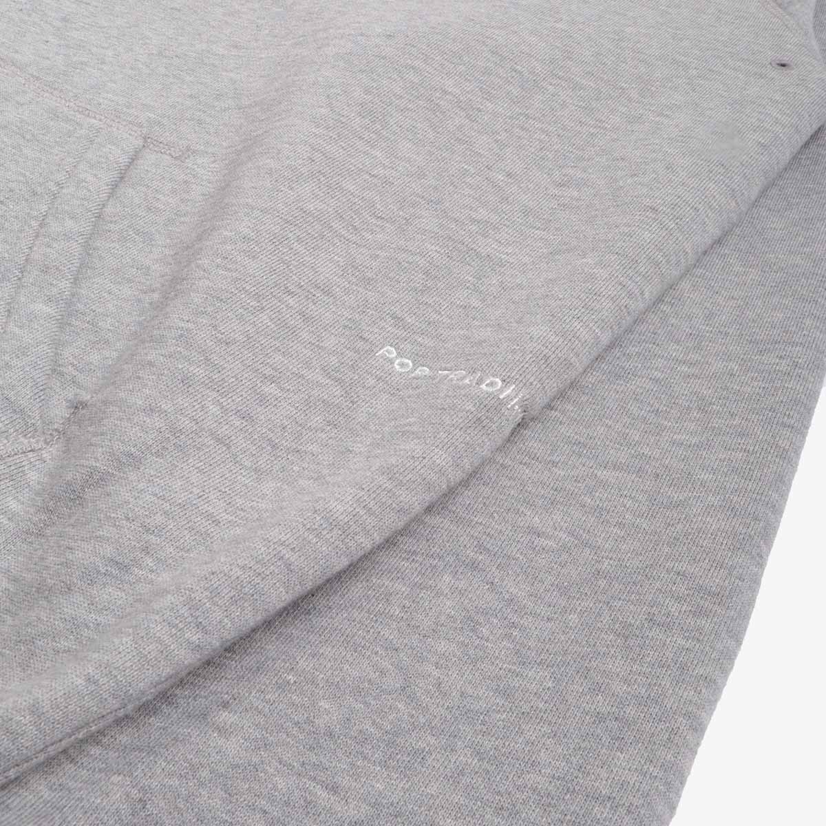 Pop Trading Company College P Hoodie, Grey Heather, Detail Shot 7
