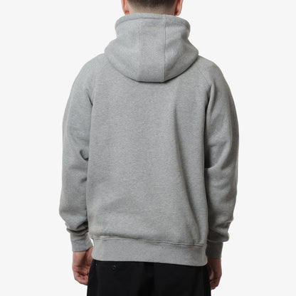 Pop Trading Company College P Hoodie, Grey Heather, Detail Shot 4