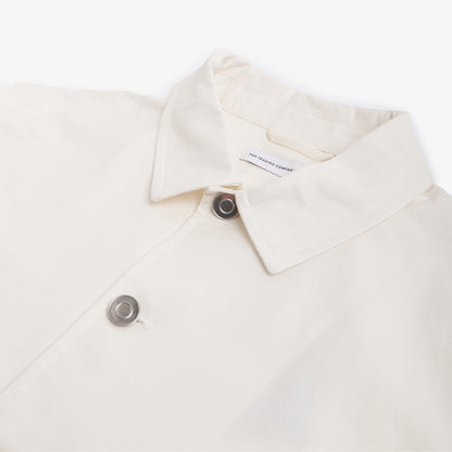 Pop Trading Company Full Buttoned Linen Jacket, Off White, Detail Shot 7
