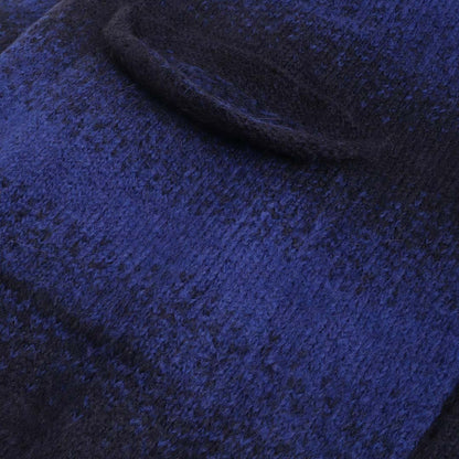 Pop Trading Company Striped Knitted Cardigan, Sodalite Blue Black, Detail Shot 4