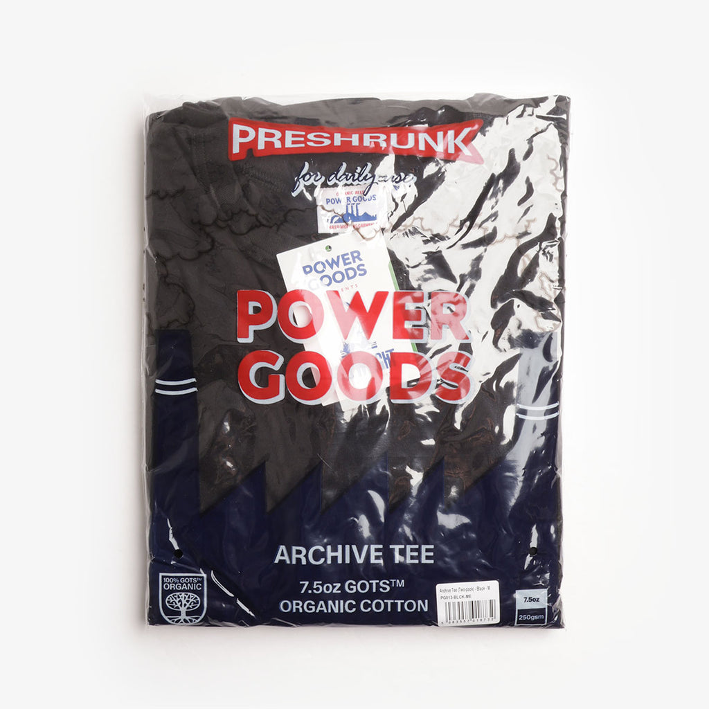 Power Goods Archive T-Shirt 2 Pack, Black, Detail Shot 3
