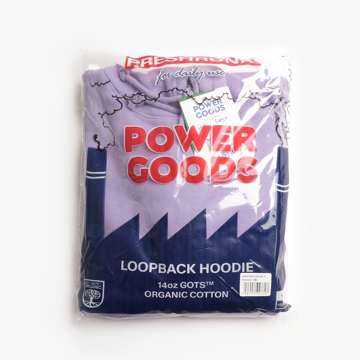 main Power Goods Loopback Hoodie, Dusty Violet, Detail Shot 5
