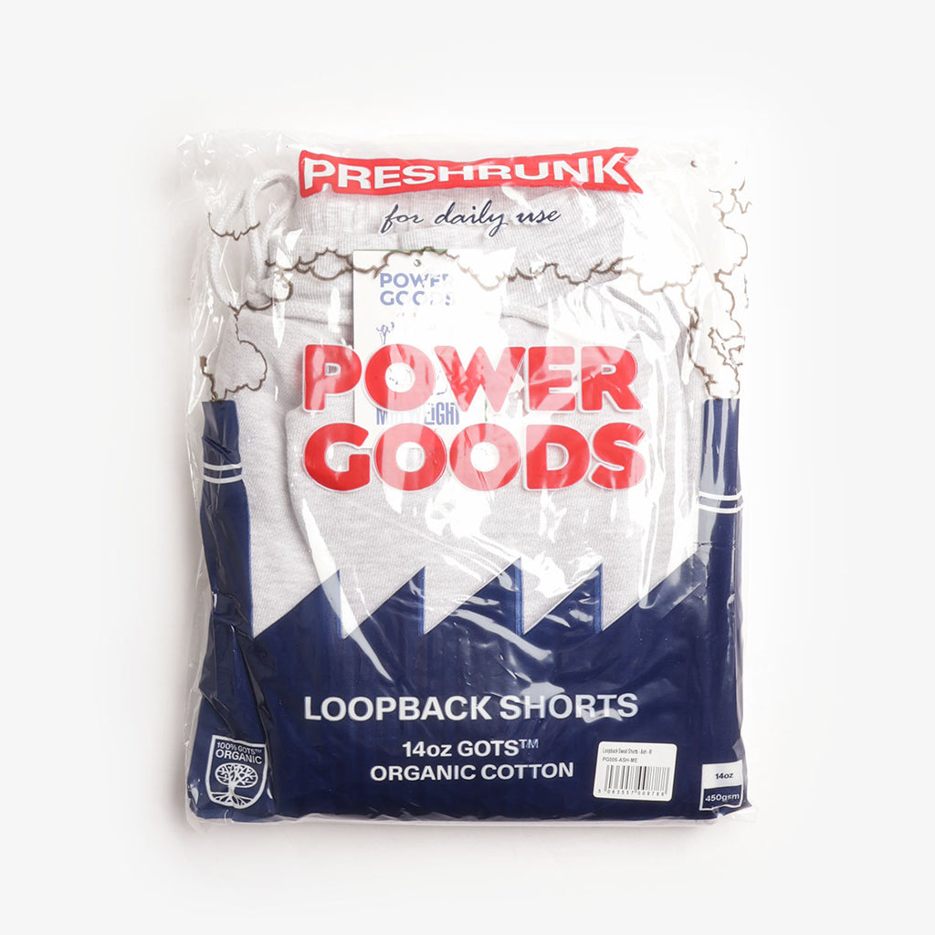 Power Goods Loopback Shorts, Ash, Detail Shot 4