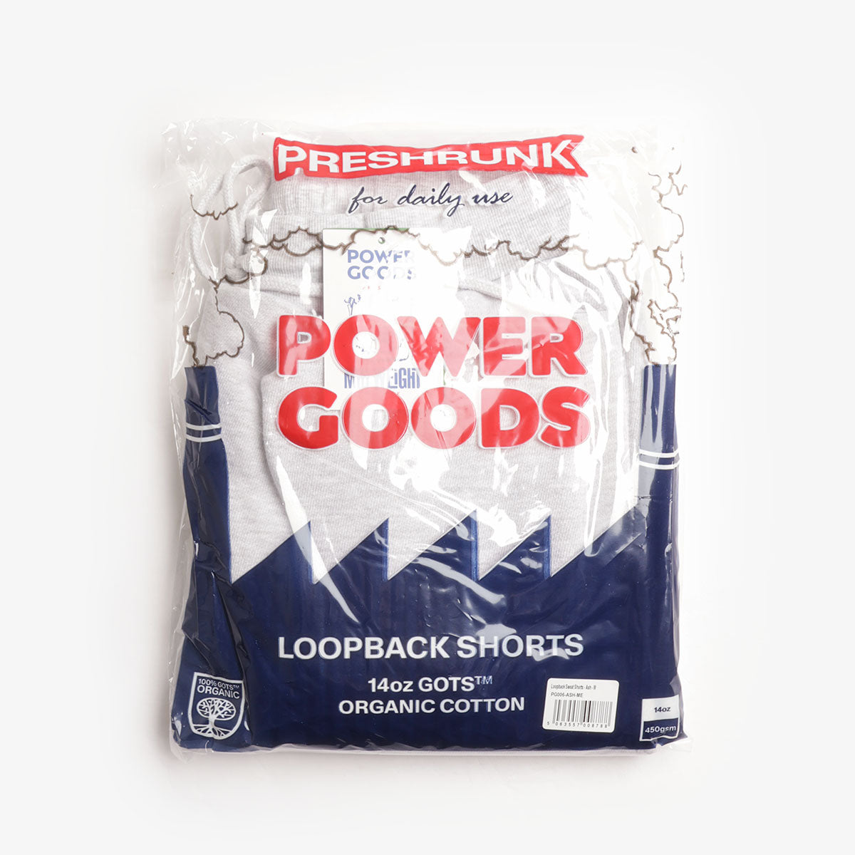 main Power Goods Loopback Shorts, Ash, Detail Shot 4