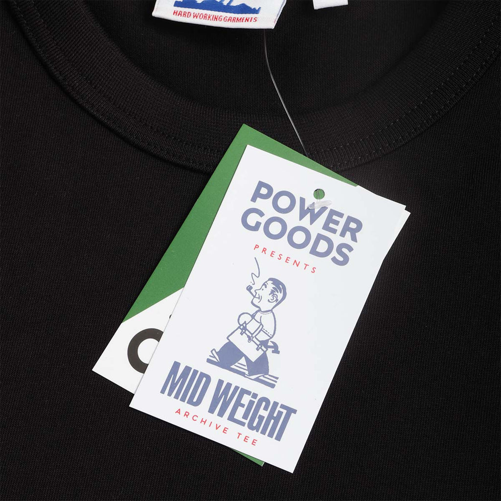 Power Goods Archive T-Shirt, Black, Detail Shot 3