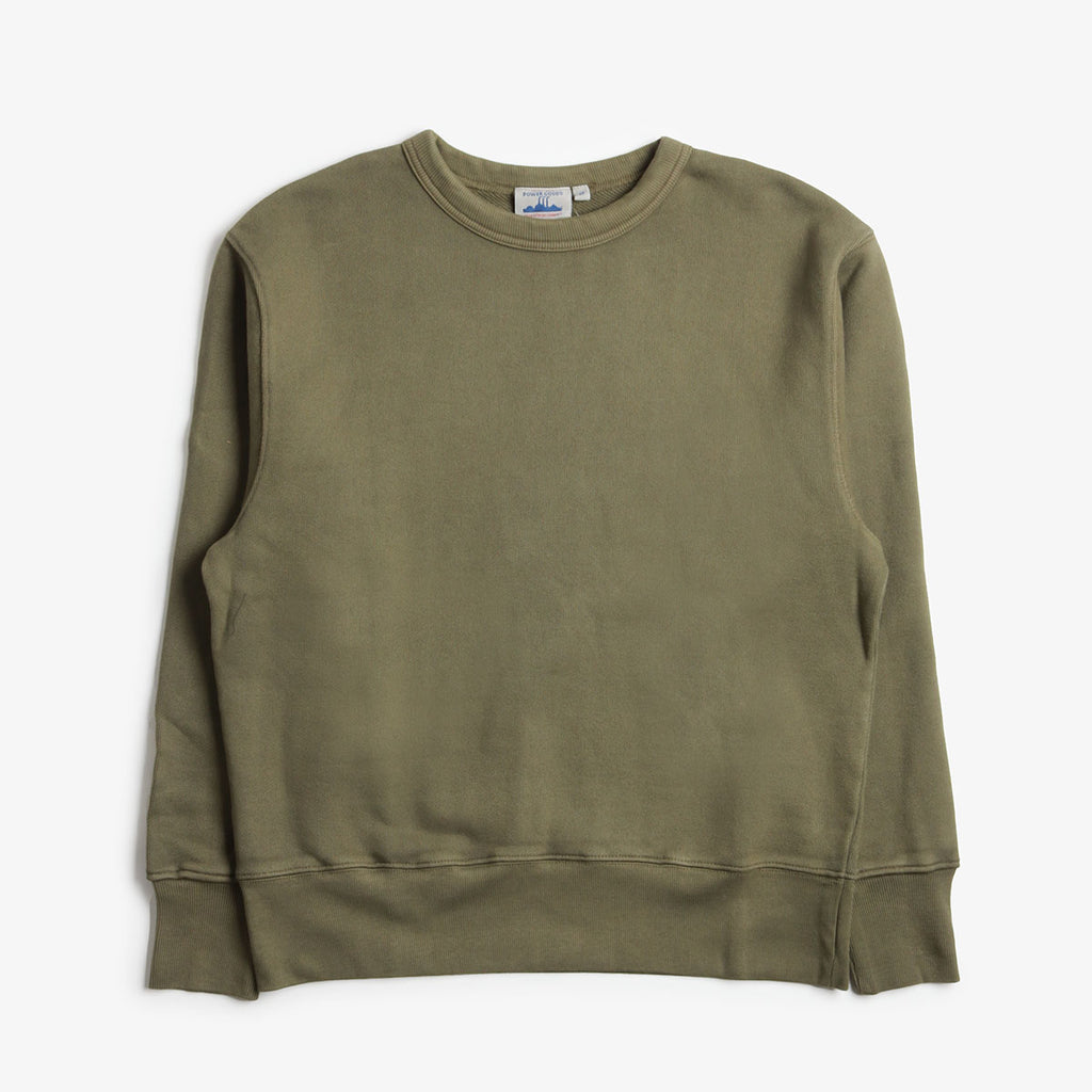 Power Goods Loopback Crewneck Sweatshirt, Olive, Detail Shot 1