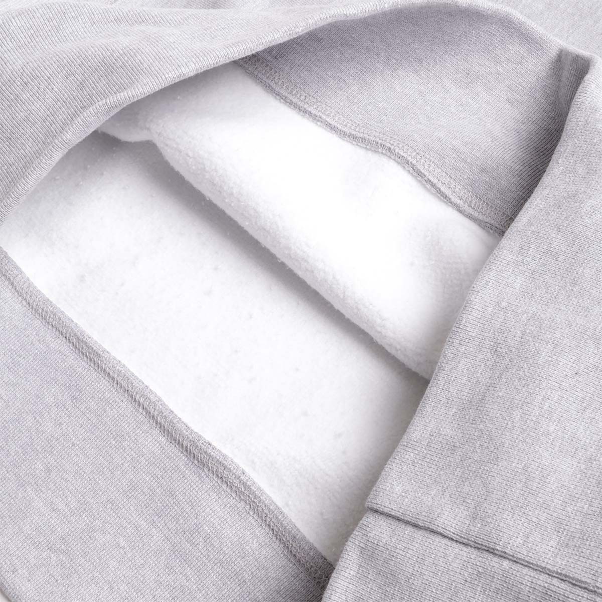 main Power Goods Super Weight Crewneck Sweatshirt, Heather Grey, Detail Shot 5