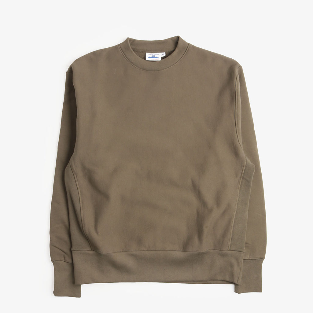 Power Goods Super Weight Crewneck in Dark Olive, front view
