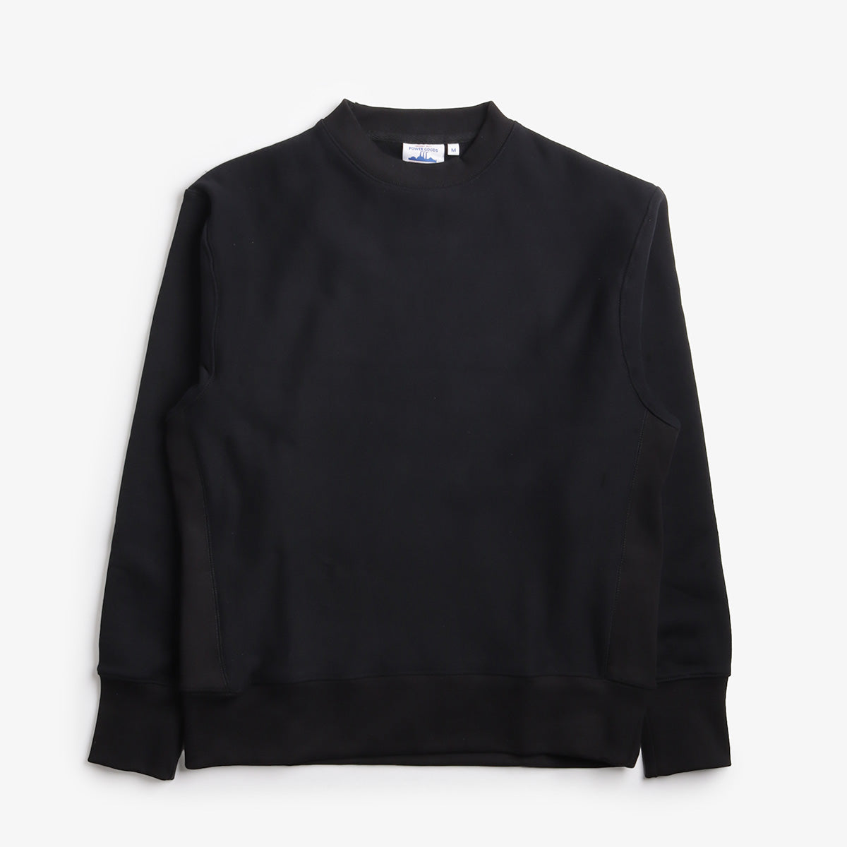 main Power Goods Super Weight Crewneck Sweatshirt, Black, Detail Shot 1