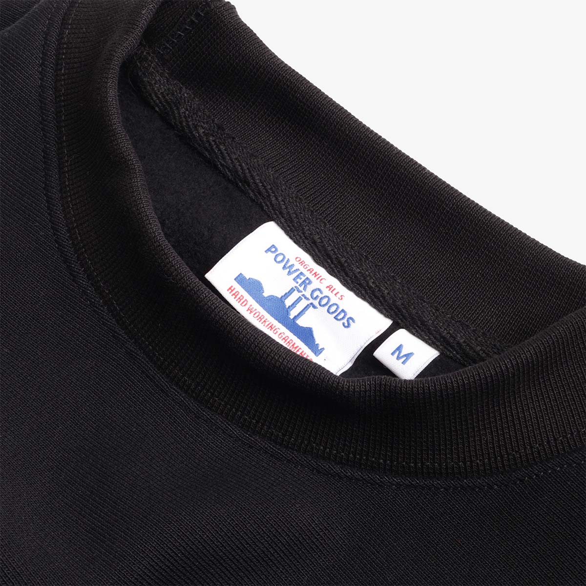 Power Goods Super Weight Crewneck Sweatshirt, Black, Detail Shot 2