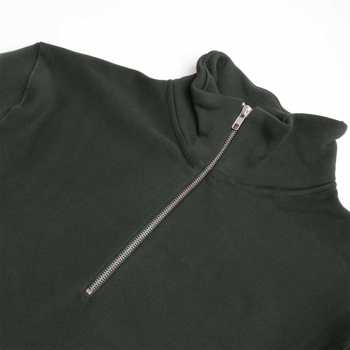 Power Goods Super Weight Quarter Zip, Forest Green, Detail Shot 2